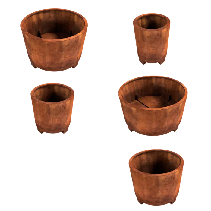 CORTEN Premium Raised ROUND Planter 800mm - 3