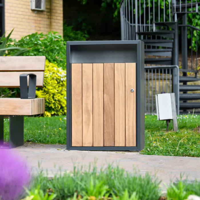 Westleigh Timber Slatted Litter Bin - 6