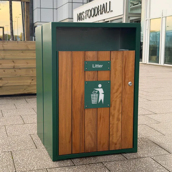 Westleigh Timber Slatted Litter Bin - 9