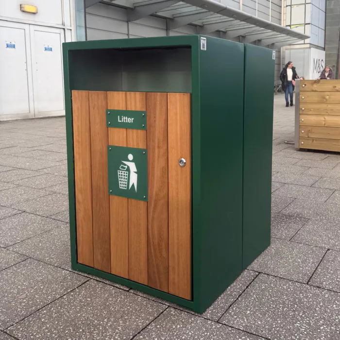 Westleigh Timber Slatted Litter Bin - 8
