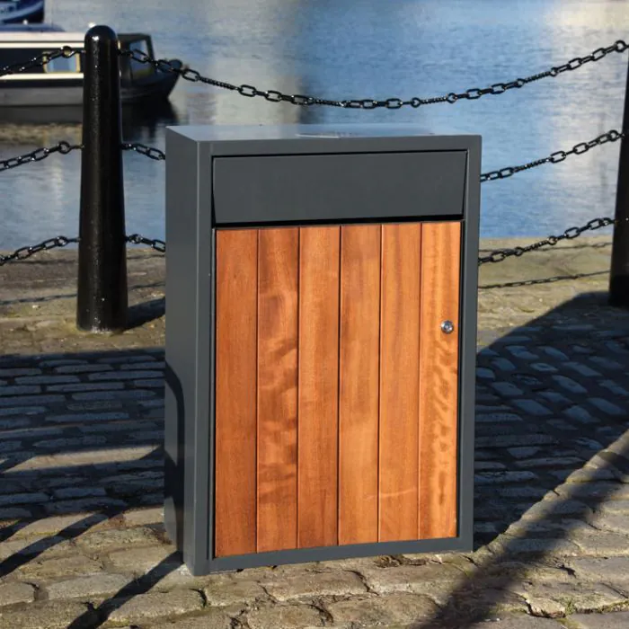 Westleigh Timber Slatted Litter Bin - 15