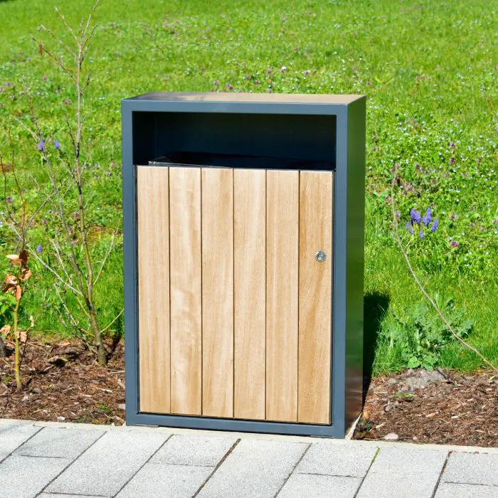 Westleigh Timber Slatted Litter Bin - 3