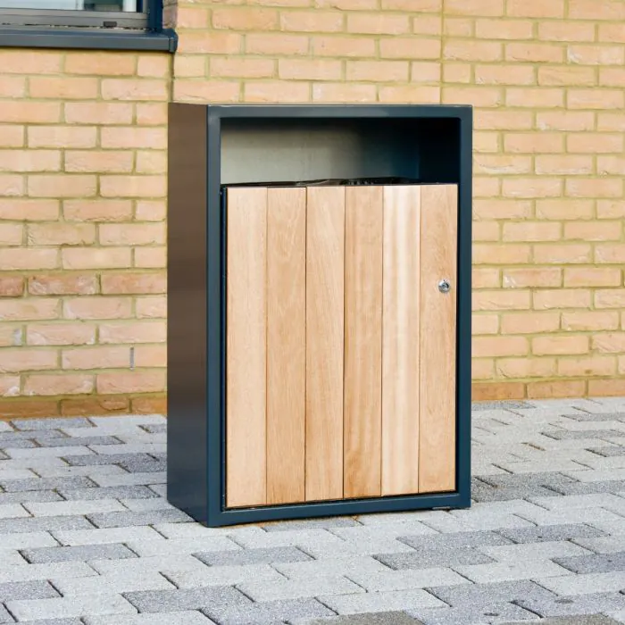Westleigh Timber Slatted Litter Bin - 2