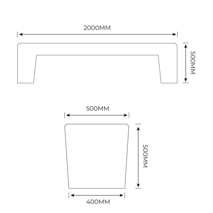 Bredbury Concrete Bench - 3