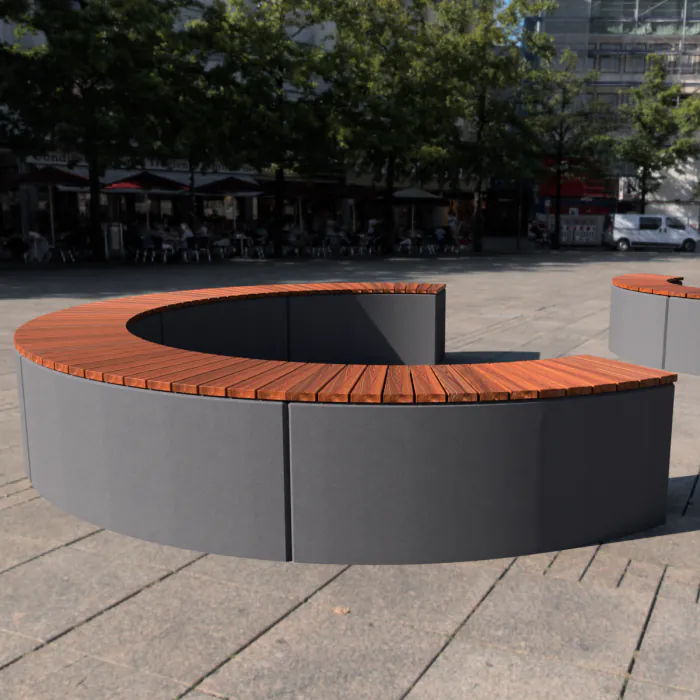 Concrete Bench Unity 1500mm Internal Radius - 3