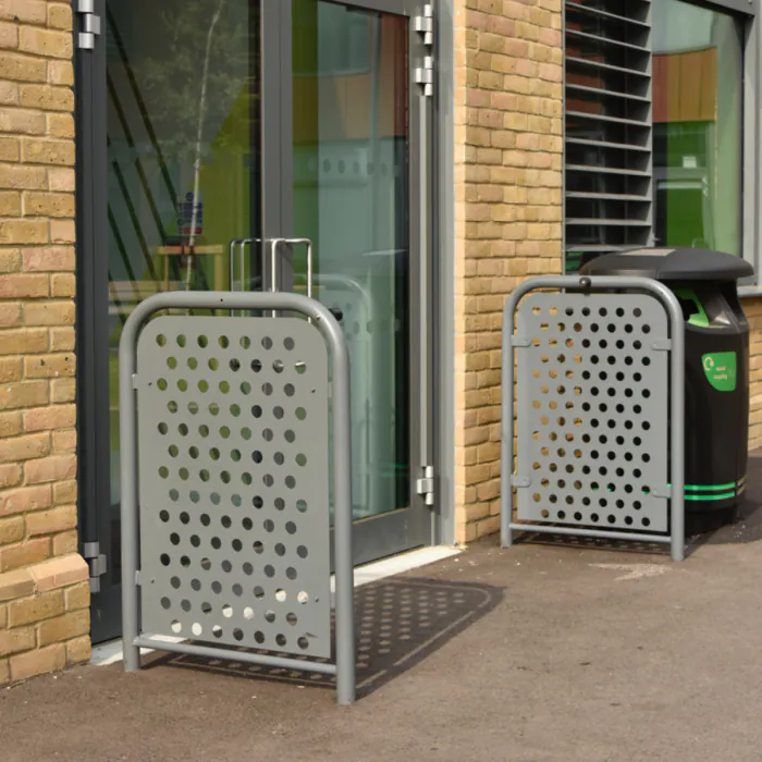Door Barrier with Perforated Infill Panel Door Barrier with Perforated Infill Panel