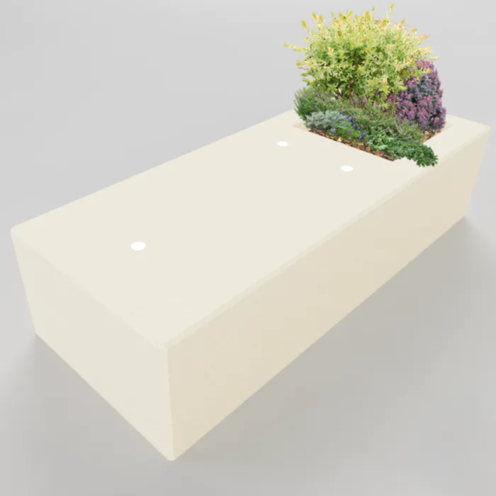HVM Concrete Vehicle Mitigation Block 250 with Integrated Planter - 1