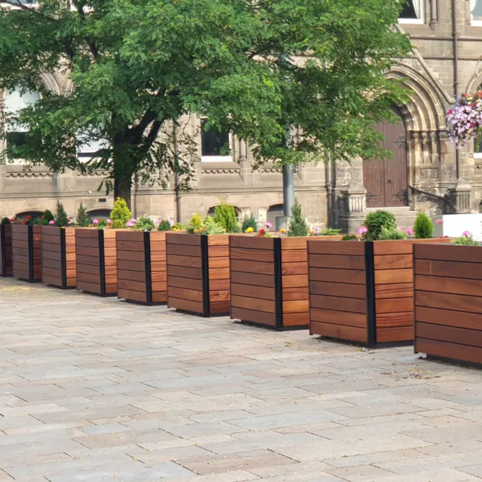 PAS 68 Timber Clad Security Planter CT40 Ultra Shallow - 1
