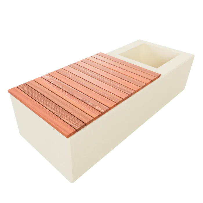 PAS 68 Counter Terror Concrete Block with Planter and Seating 2500mm Shallow Mount - 7