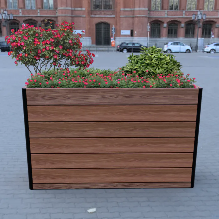 Toledo CT40 Narrow PAS 68 HVM Hardwood Planter 40mph Standard Mount - 1