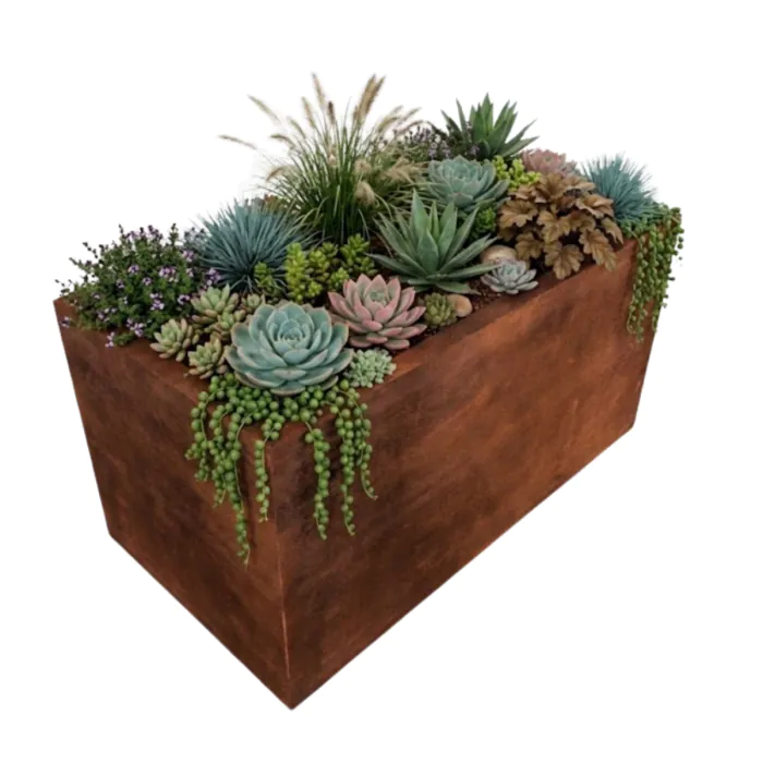 CORTEN Premium Raised  Planter 1500 x 1000 x 1000 REC Guage 3mm - 1