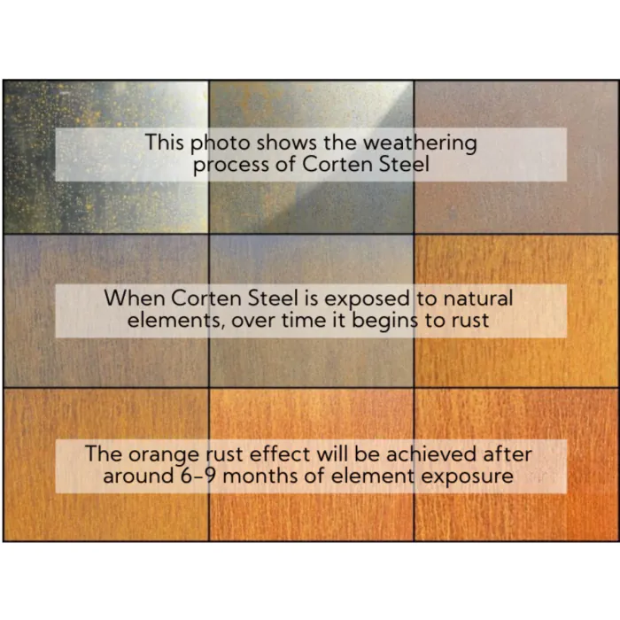 CORTEN Premium Flat Bottom Planter 600mm - 3