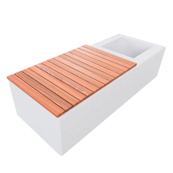 PAS 68 Counter Terror Concrete Block with Planter and Seating 2500mm Shallow Mount - 2