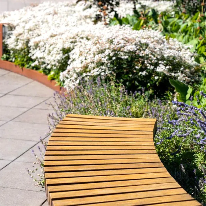 LINEAR Retaining Wall Planter / Seat - Corten Steel - 2
