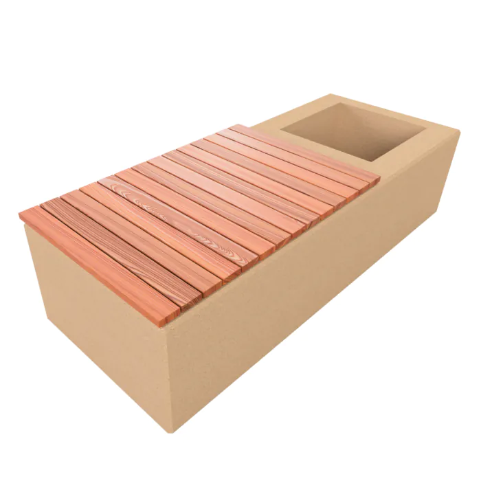 PAS 68 Counter Terror Concrete Block with Planter and Seating 2500mm Shallow Mount - 4