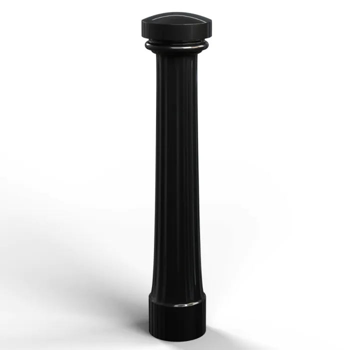   Darlington Performa-Cast polymer bollard, front view, Townscape Products                          