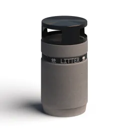 Concrete Bin Braunton With Canopy Black
         