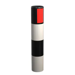 Verge GR 168mm highway polymer bollard in black and white stripe finish with Class 1 reflective band, Townscape Products Verge GR 168mm highway polymer bollard in black and white stripe finish with Class 1 reflective band, Townscape Products