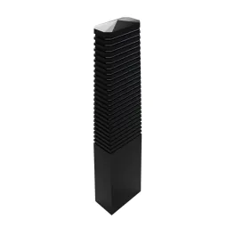 St Pancras standard polymer bollard in black, 245mm diameter, front view, Townscape Products                            