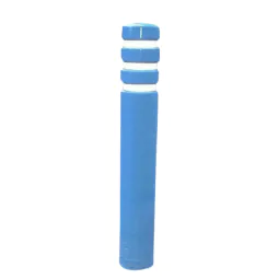 Ashleigh Performa-Cast polymer bollard with recessed Class 2 reflective bands, front view, Townscape Products                            