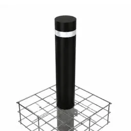 PAS 68 HVM Bollard 219mm dia 30mph Shallow Mount with Integral Rebar Cage                          