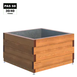  HVM Iroko Timber Planter Gunwharf to fit PAS 68 Counter Terror Block                           