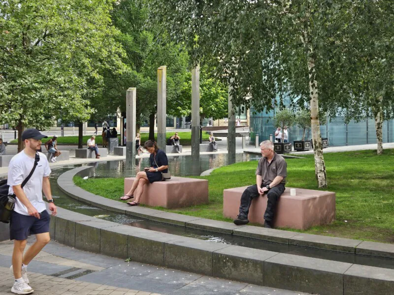Todd Street, Manchester - HVM - landscaping with CT Block Seats Street furniture